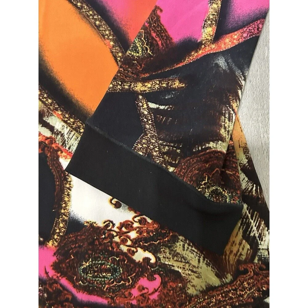Eva Varro Floral Large Tunic Top Womens Black Thick Liquid Knit Witchy Artsy USA - Picture 9 of 13